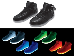 Black Hi-Top LED Sneaker - Size 10