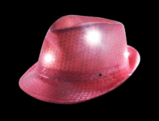 S46085 - Hot Pink Sequin LED Fedora
