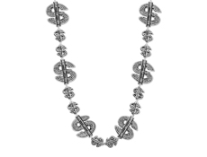 S55074 - 33" Silver Dollar Sign Beads