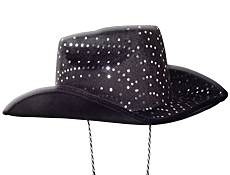 S6386 - Black Sequin Cowboy Hat