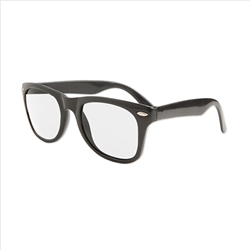 S70218 - Black Blues Bro Glasses w/ Clear Lens