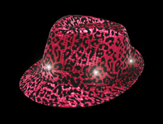 S70476 - Light-Up Hot Pink Animal Print Fedora