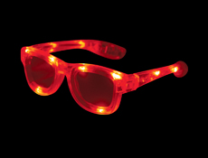 LED Kids Glasses - Clear Frame with Red LEDs