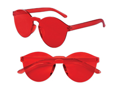 S71406 - Red Solid Rimless Glasses