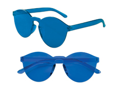 S71407 - Blue Solid Rimless Glasses
