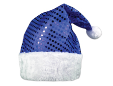 S2390 - Blue Sequin Holiday Hat
