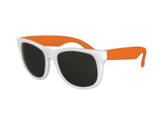 S53016 - Classic Style Sunglasses - White With Neon Orange Arms