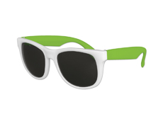 S53018 - Classic Style Sunglasses - White With Neon Green Arms