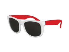 S53020 - Classic Style Sunglasses - White With Red Arms
