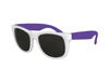 S53028 - White Frame Classic Sunglasses With Purple Arms