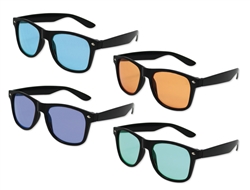 S53046 - Black Frame Iconic Sunglasses With Color Lenses - UV400