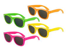 S6618 - Neon Assorted Blues Brother Style Sunglasses  - UV400