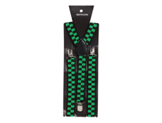 Green & Black Checked Suspenders