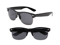 Black Half-Frame Iconic Sunglasses - UV400