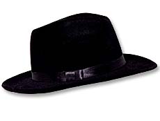 S8313 - Black Velour Gangster Hat