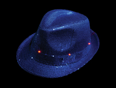 S90034 - LED Blue Sequin Fedora