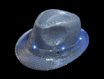 S90035 - LED Silver Sequin Fedora