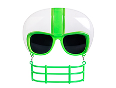 White with Green Stripe Football Helmet Gameshade
