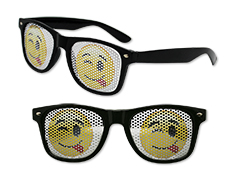 WP1307 - Winky Face Emoji Pinhole Glasses
